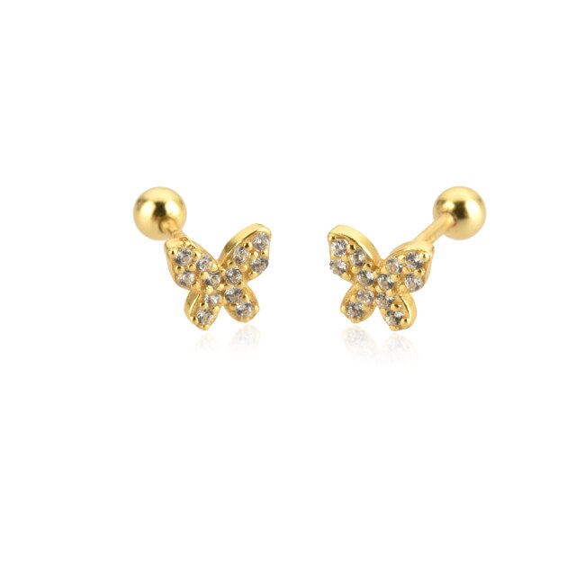 Orecchini White Mini Butterfly Oro