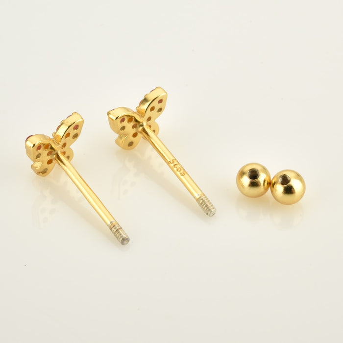 Orecchini White Mini Butterfly Oro