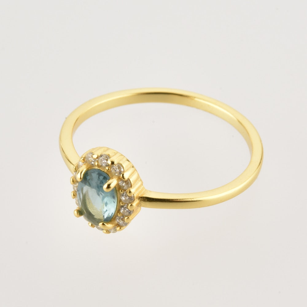 Anillo Oval Celeste