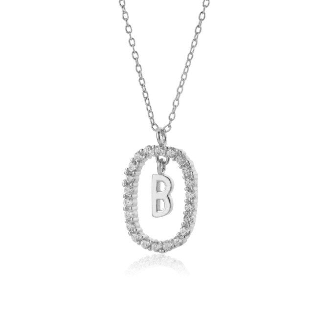 Collana in Argento con Iniziale White Spring