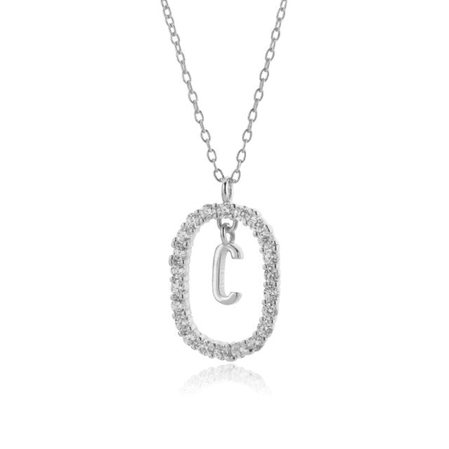 Collana in Argento con Iniziale White Spring
