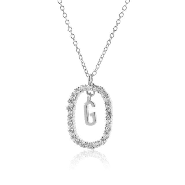 Collana in Argento con Iniziale White Spring