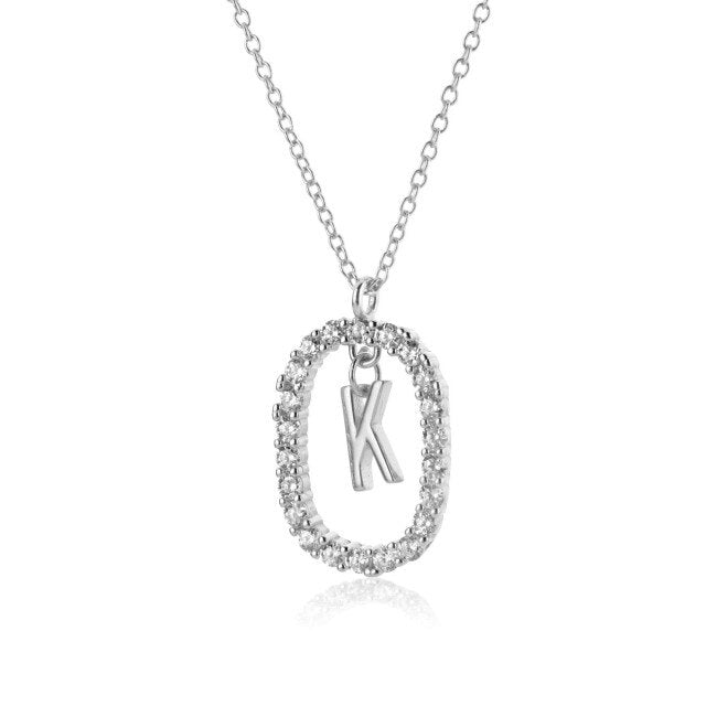 Collana in Argento con Iniziale White Spring