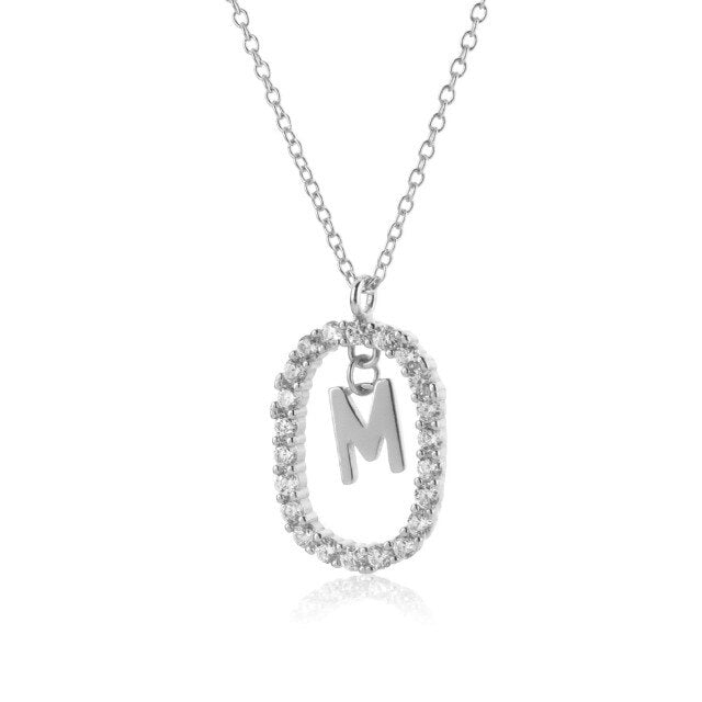 Collana in Argento con Iniziale White Spring