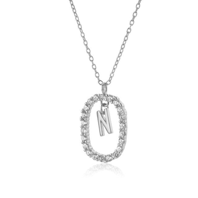 Collana in Argento con Iniziale White Spring