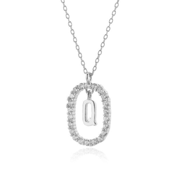 Collana in Argento con Iniziale White Spring