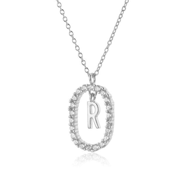 Collana in Argento con Iniziale White Spring