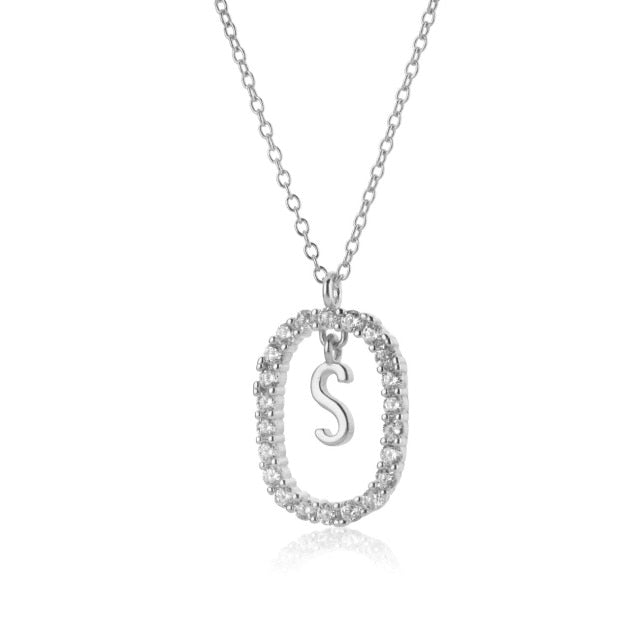 Collana in Argento con Iniziale White Spring