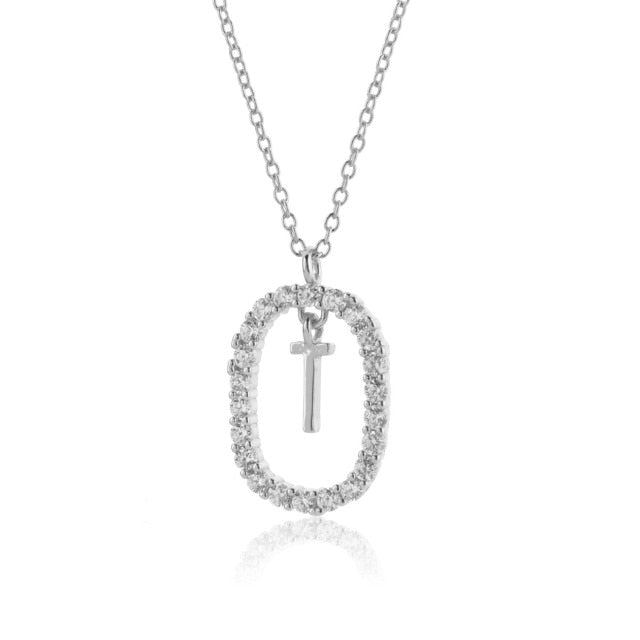 Collana in Argento con Iniziale White Spring