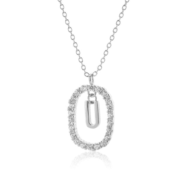 Collana in Argento con Iniziale White Spring