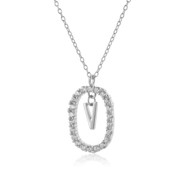 Collana in Argento con Iniziale White Spring