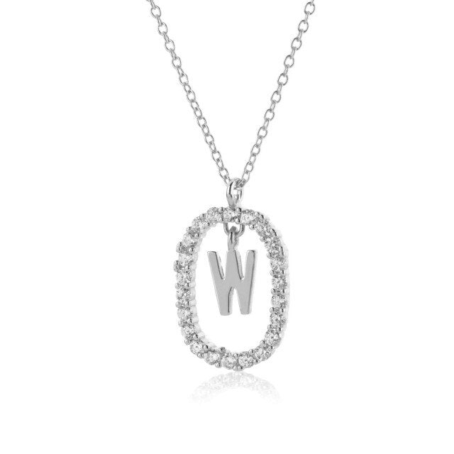 Collana in Argento con Iniziale White Spring
