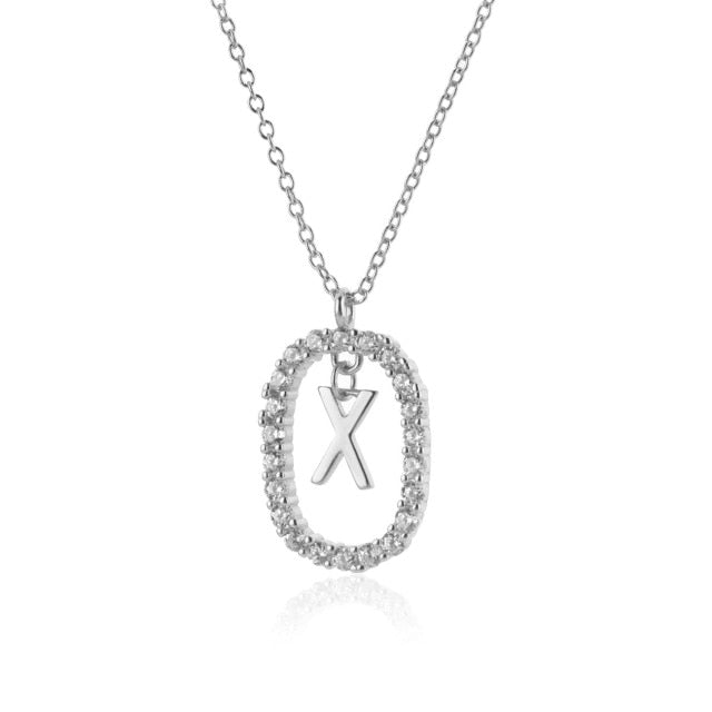 Collana in Argento con Iniziale White Spring