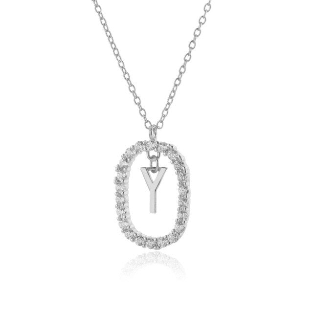 Collana in Argento con Iniziale White Spring
