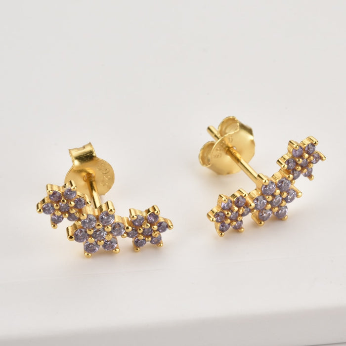Pendientes Margaritas Lila
