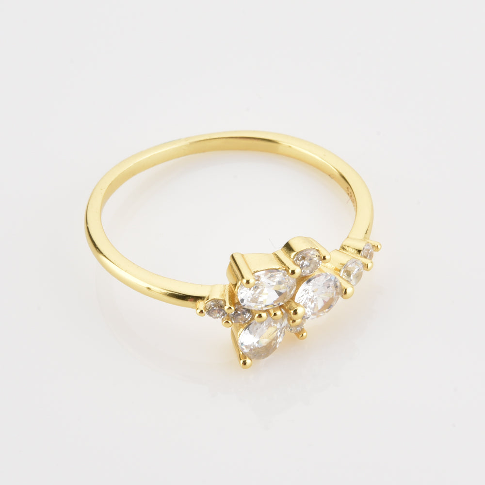 Anillo Dalia White Oro