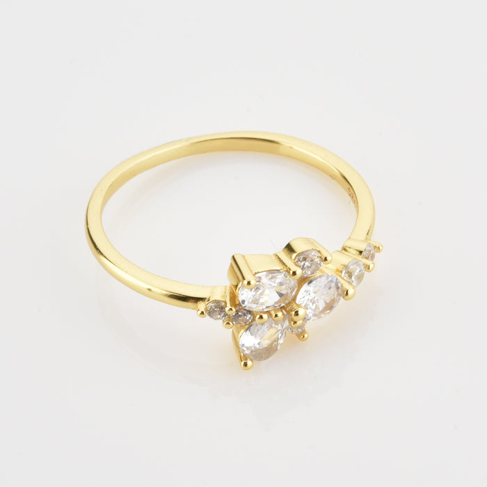 Dalia White Silver Ring