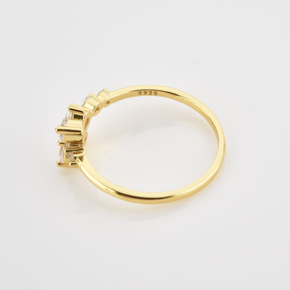 Anillo Dalia White Oro