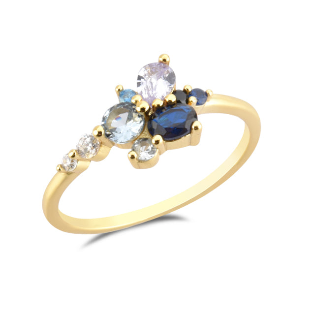 Anillo Dalia Blue Oro