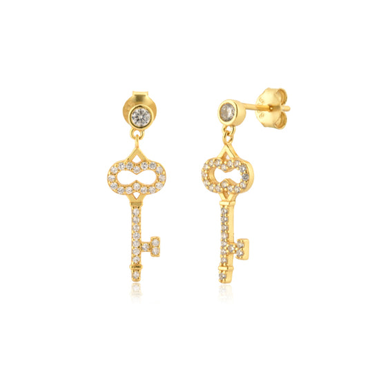 Pendientes Shiny Key Oro