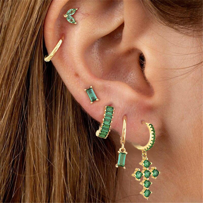 Pendientes Blossom Verde Oro