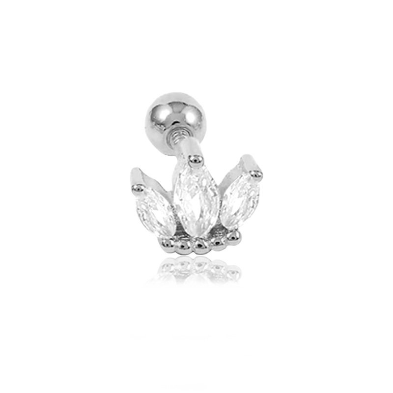 Pendiente Tulipán Blanco Plata