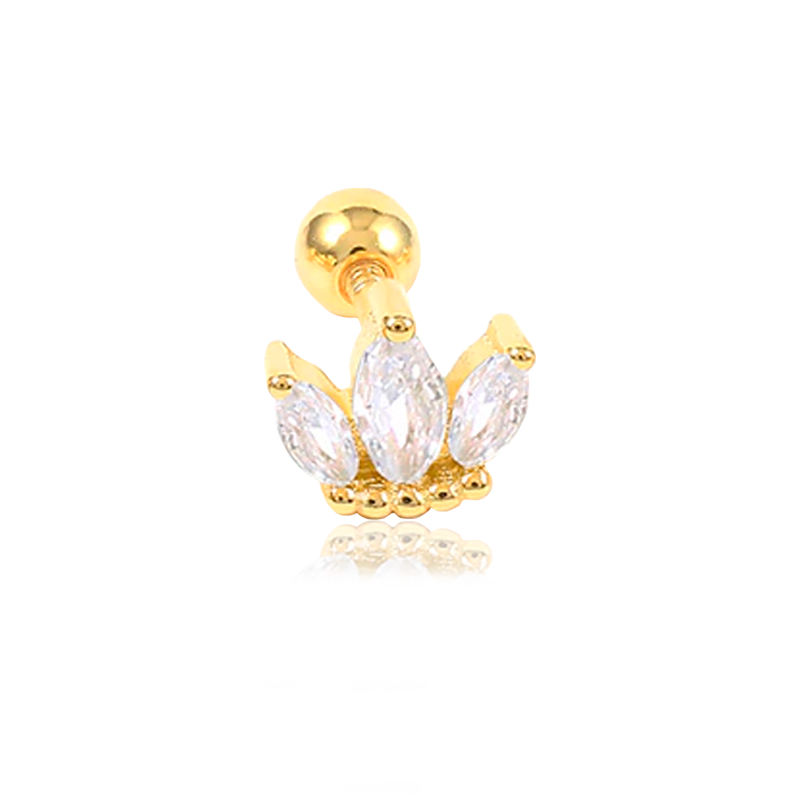 Pendiente Tulipán Blanco Oro