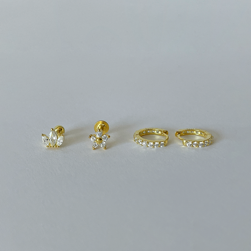 Cerchio Mini Bianco Oro - 7mm